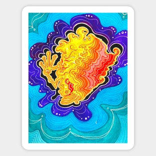 Arriving At Peace Psychedelic Painting Sticker